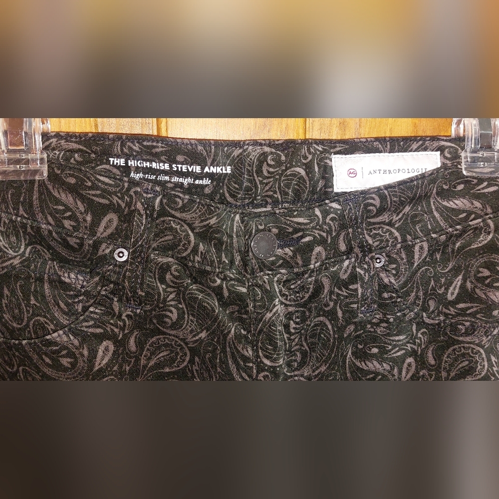 Anthropologie AG The Stevie Velvet High Rise Skinny Jeans Paisley Print - Picture 8 of 12